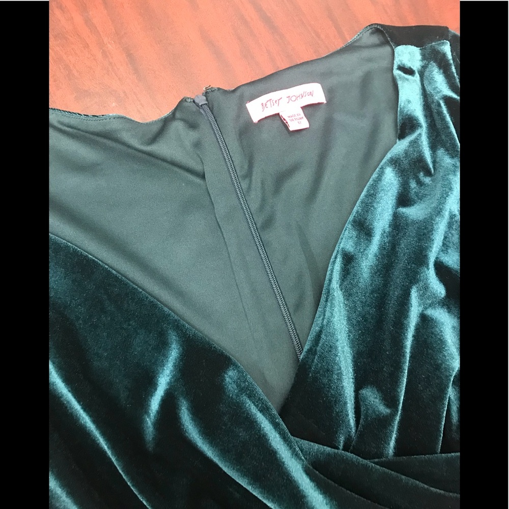 Betsey Johnson Faux wrap velvet dark green - Picture 7 of 8